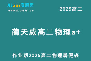 作业帮2025蔺天威高二物理a+暑假班网课教程-办公模板库