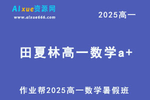 作业帮2025田夏林高一数学a+暑假班网课教程-办公模板库