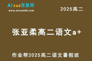 作业帮2025张亚柔高二语文a+暑假班网课教程-办公模板库