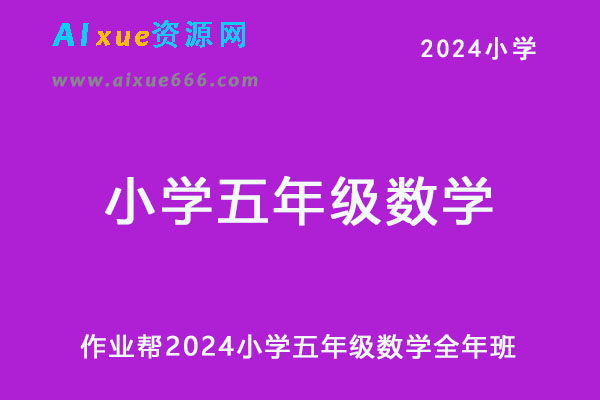 作业帮2024小学五年级数学全年班课程-办公模板库