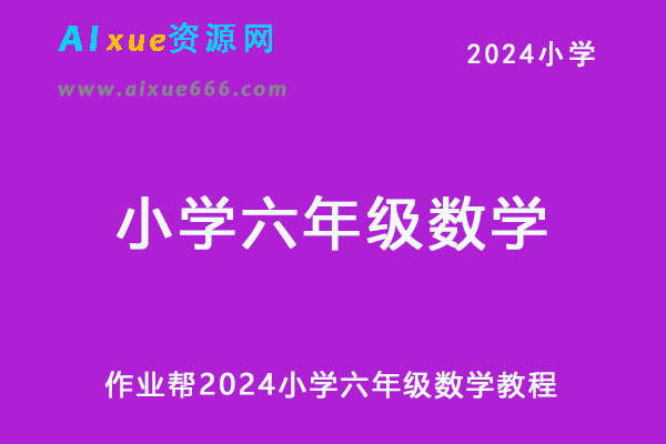 作业帮2024小学六年级数学课程-办公模板库