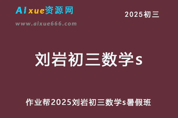 作业帮2025刘岩初三数学s暑假班网课教程-办公模板库