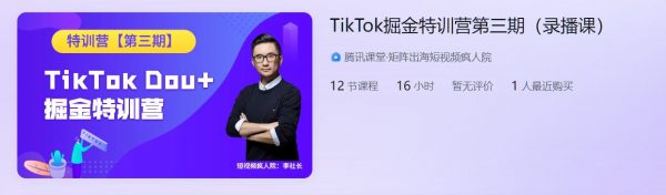 TikTok掘金特训营第三期(短视频疯人院)，美国Dou+出海视频课程-办公模板库