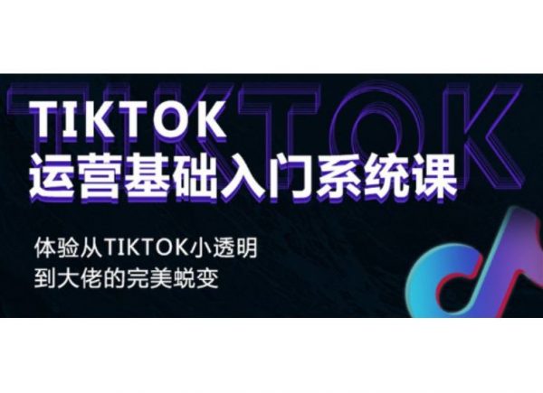 Tiktok实操进阶大佬课程，抖音国际版运营视频教程-办公模板库