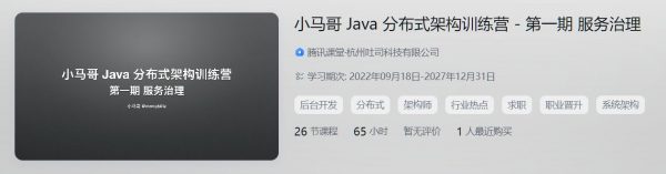 小马哥 Java 分布式架构训练营，服务治理第一期-办公模板库