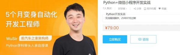 Python+微信小程序开发实战课，武沛齐WuSir视频+源码百度云-办公模板库