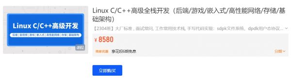 新版Linux C C++高级全栈开发（后端/游戏-/嵌入式/高性能网络/存储/基础架构）-办公模板库