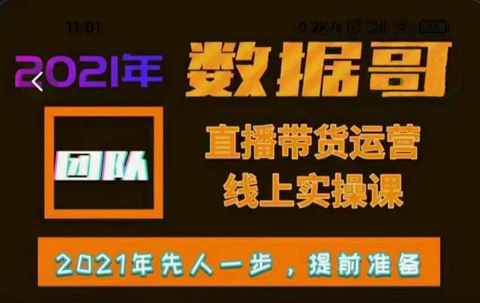 2021年数据哥直播带货运营线上实操课，价值4672元-办公模板库