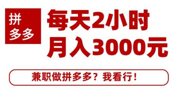 搜外网·拼多多兼职课程，每天2小时做拼多多月入3000元-办公模板库