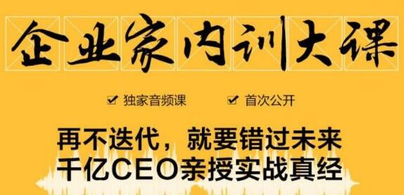 企业家内训大课，未来企业必学经验，价值1299元-办公模板库