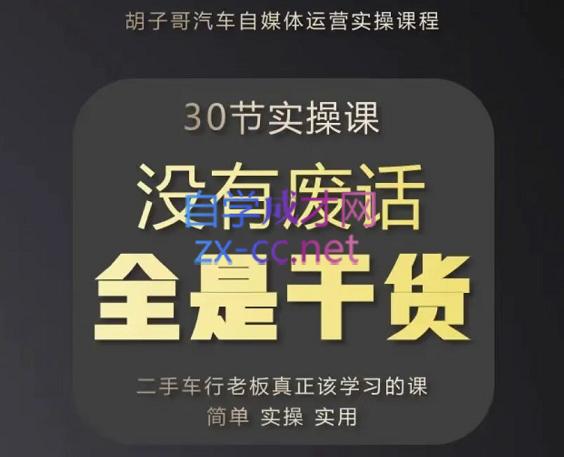 胡子哥·汽车自媒体运营实操课，价值8888元-办公模板库