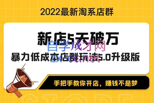 学得起课堂·22年最新淘系店群暴力低成本起店玩法，价值1980元-办公模板库