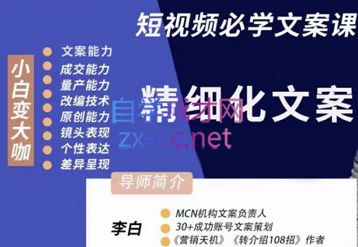 李白·短视频精细化文案，价值333元-办公模板库