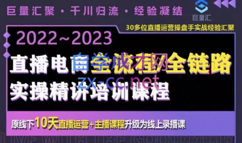 巨量汇·电商直播全流程+全链路运营实操+主播提升培训精讲系统课，价值980元-办公模板库