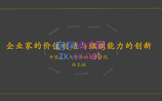 企业家的价值创造和组织能力的创新-办公模板库