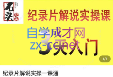 石头纪实纪录片解说实操课，3天入门，快速掌握纪录片解说视频制作-办公模板库